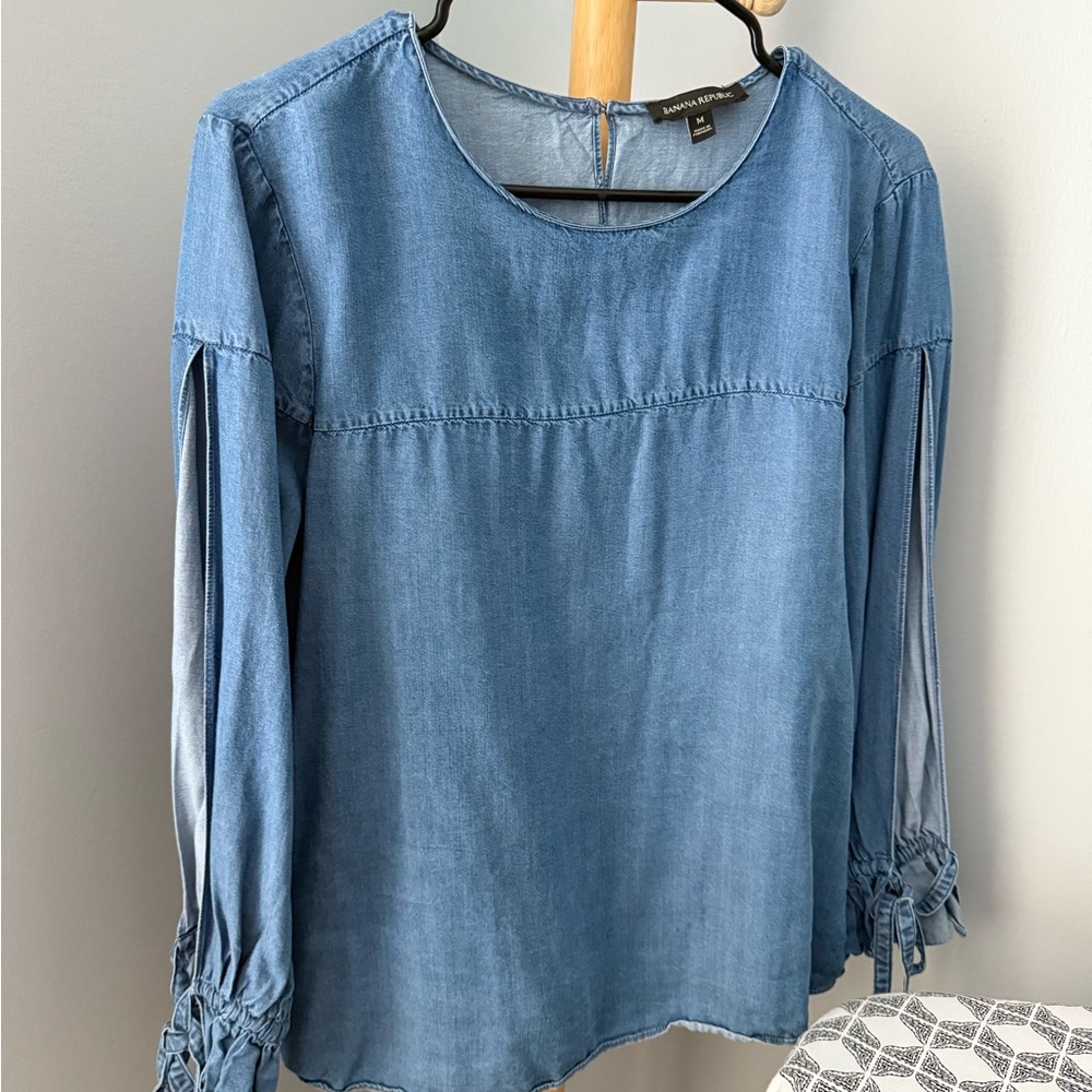 Banana Republic Light Blue Denim Blouse